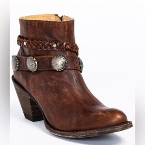 Idyllwind Brown Ankle Boots with Braided Detail